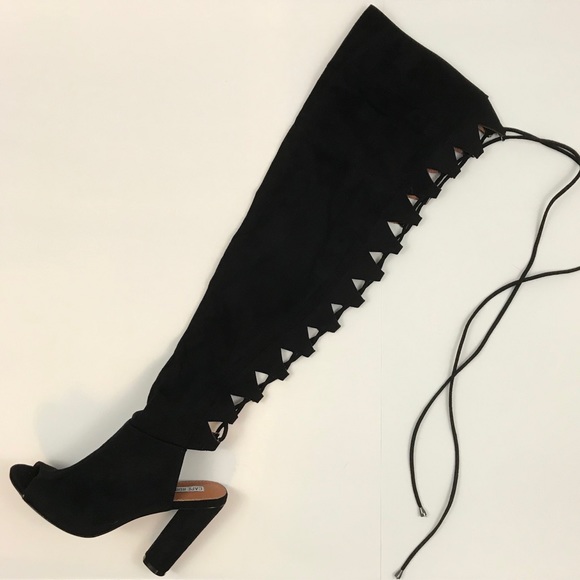 Cape Robbin Shoes - Cape Robbin Lace up Thigh High Boots
